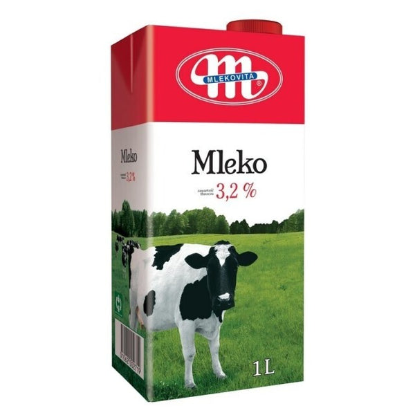 Pienas MLEKOVITA, 3,2% rieb., 1l
