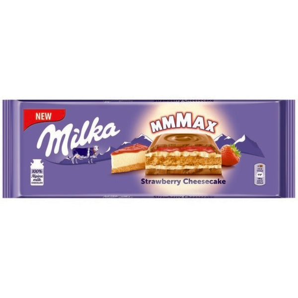 Pieninis šokoladas MILKA MAX braškinio sūrio pyrago sk.