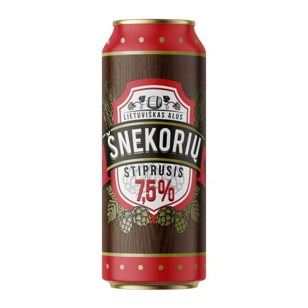 Alus ŠNEKORIŲ Stiprusis 7,5%, šviesusis, 0.5l skardinė