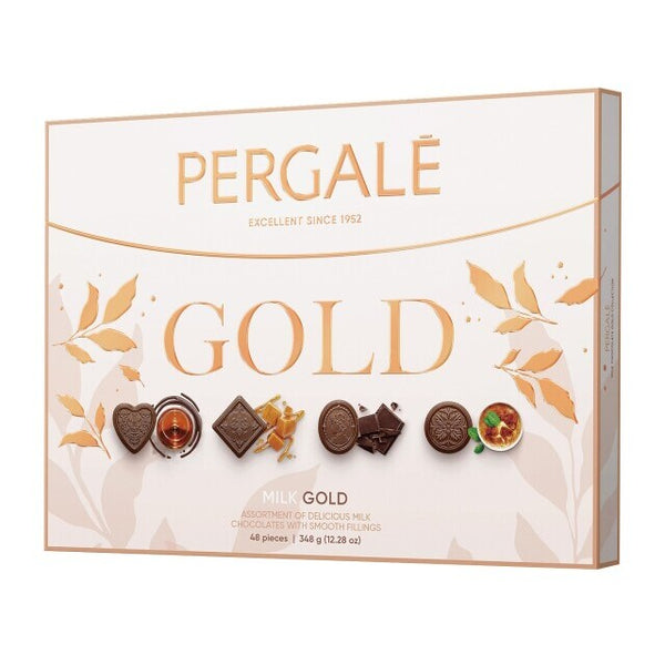 Šokolad. saldainių rinkinys PERGALĖ GOLD su pien.šok., 348g