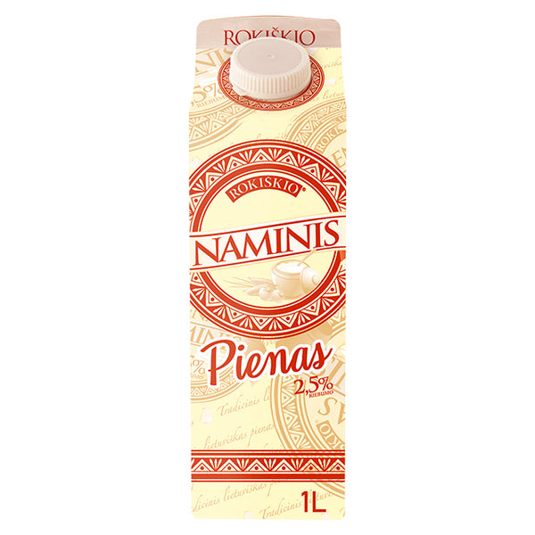 Pienas ROKIŠKIO NAMINIS, 2,5% rieb., 1l
