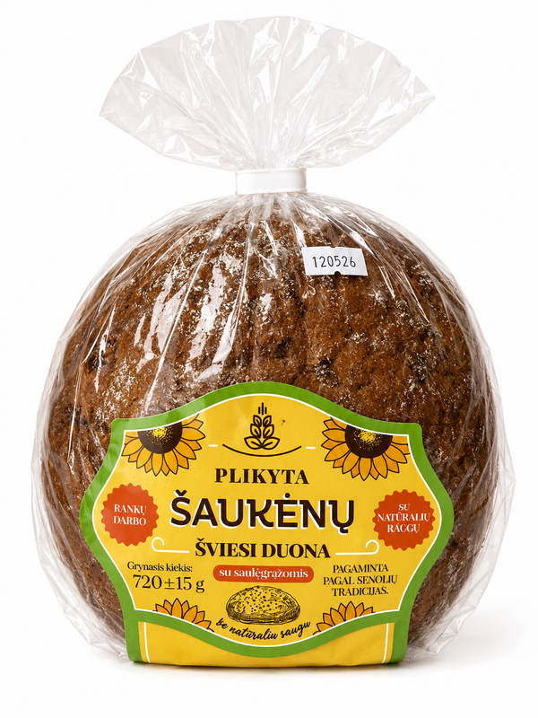 Plikyta ŠAUKĖNŲ šviesi duona su saulėgrąžomis